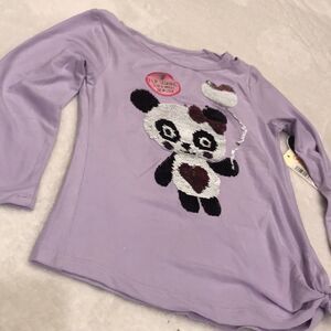 NWT Colette Lilly Flip Sequins Panda T-Shirt - S4